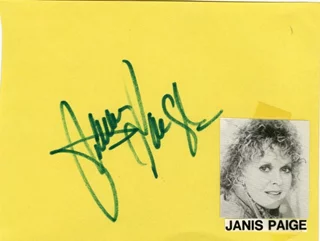 Janis Paige autograph