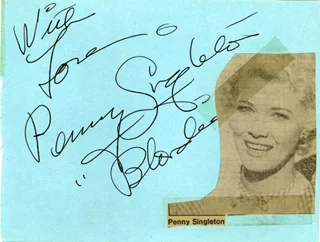 Penny Singleton autograph