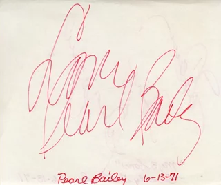Pearl Bailey autograph