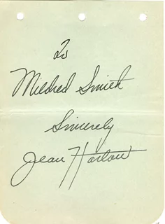 Jean Harlow autograph