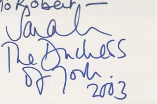 Sarah Ferguson autograph