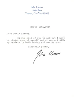John Cheever autograph