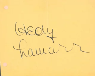 Hedy LaMarr autograph