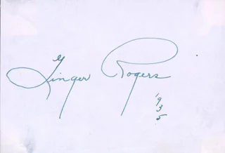 Ginger Rogers autograph