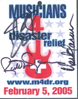 Musicians For Disaster Relief autograph