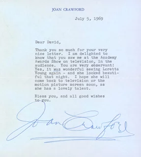Joan Crawford autograph