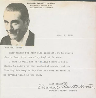 Edward Everett Horton autograph