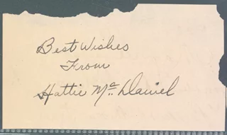 Hattie McDaniel autograph
