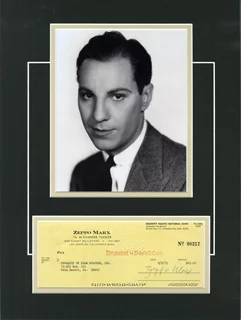 Zeppo Marx autograph