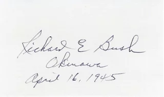 Richard E. Bush autograph