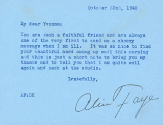 Alice Faye autograph