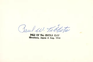 Paul W. Tibbets autograph
