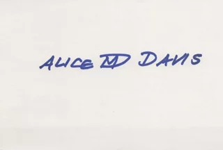 Alice Davis autograph