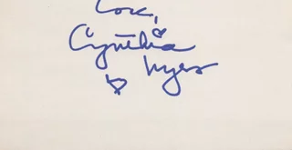Cynthia Myers autograph