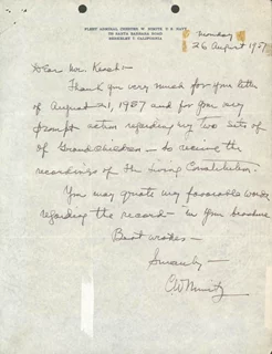 Chester W. Nimitz autograph