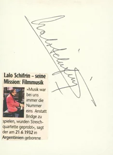 Lalo Schifrin autograph