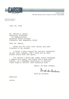 Fred de Cordova autograph