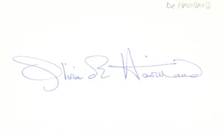 Olivia de Havilland autograph