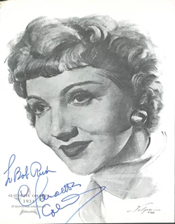 Claudette Colbert autograph