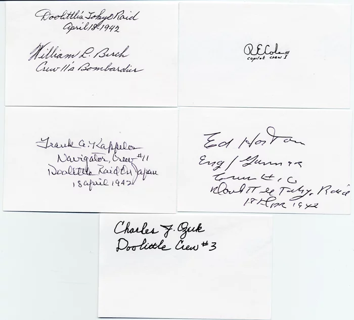 Doolittle Raiders autograph