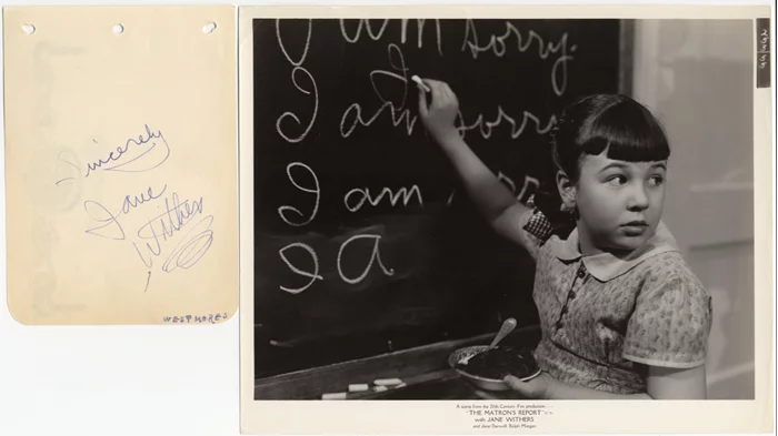 Jane Withers autograph