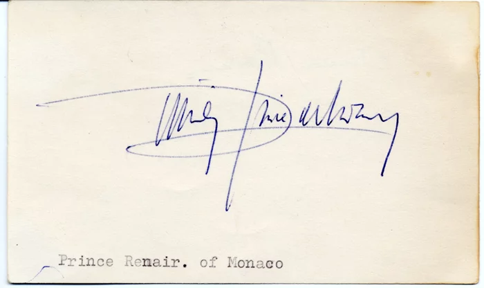 Prince Renier autograph