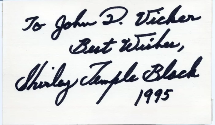 Shirley Temple autograph