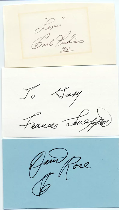 Deceased Actor Signature Lot autograph