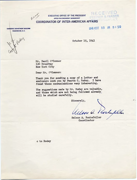 Nelson Rockefeller autograph