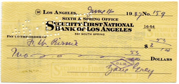 Zane Grey autograph