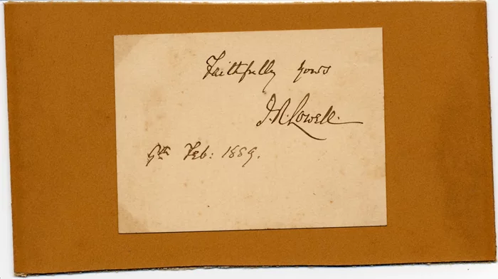 James Russell Lowell autograph