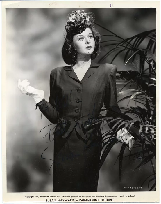 Susan Hayward autograph