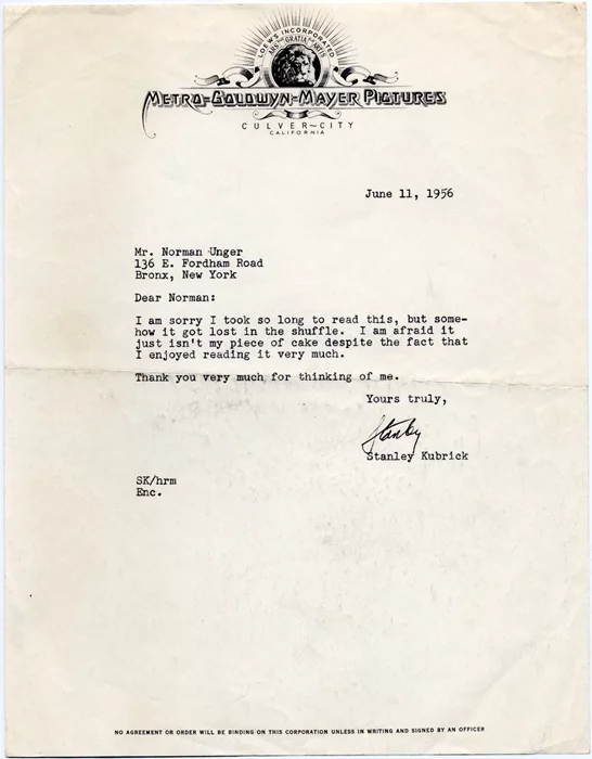 Stanley Kubrick autograph