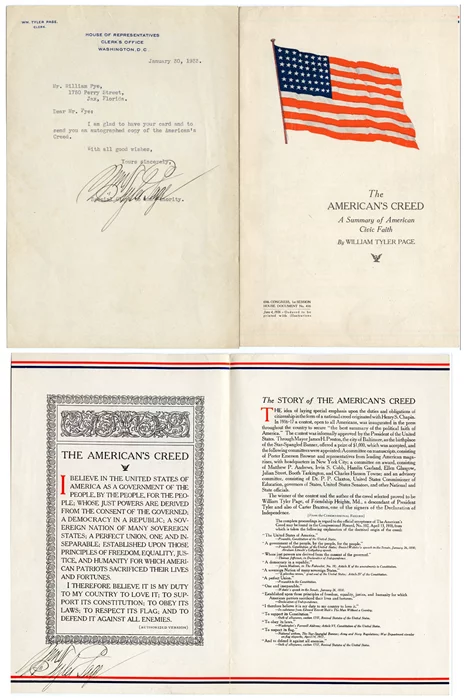 William Tyler Page autograph