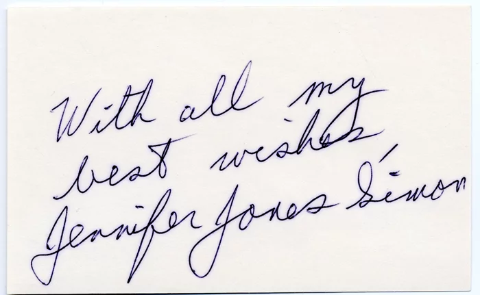 Jennifer Jones autograph