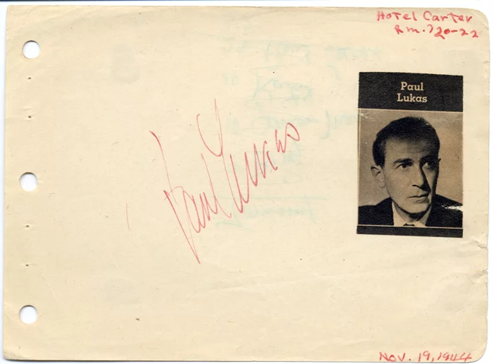 Paul Lukas autograph
