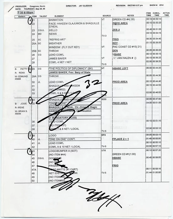 Hakeem Olajuwon & Shaquille O'Neal autograph