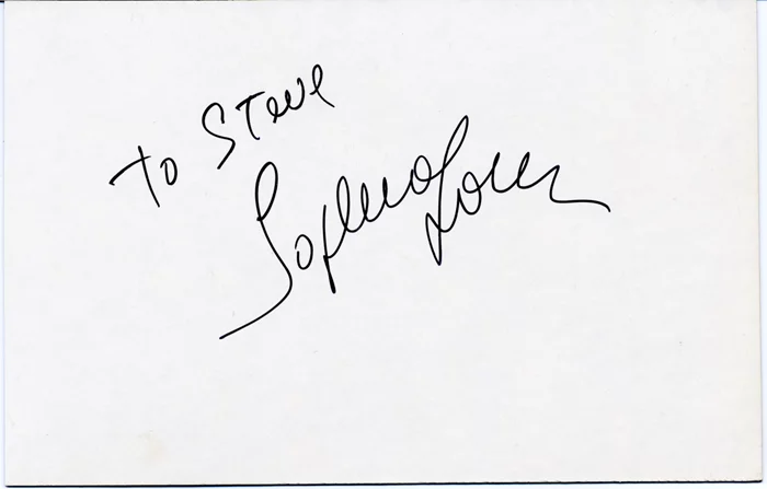 Sophia Loren autograph