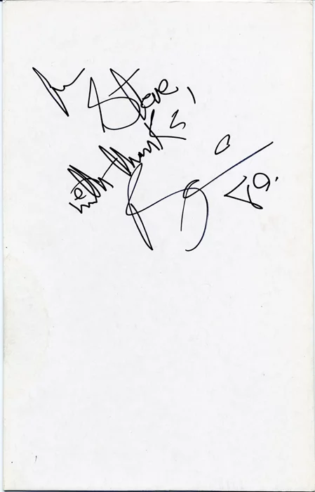 David Bowie autograph