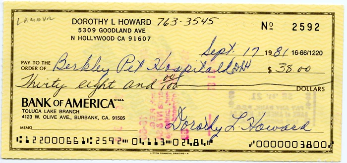 Dorothy Lamour autograph