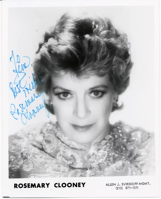 Rosemary Clooney autograph