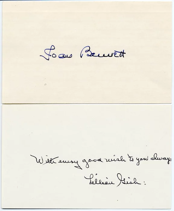 Lillian Gish & Joan Bennett autograph