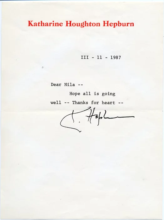 Katharine Hepburn autograph