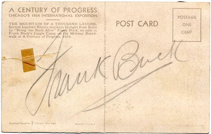 Frank Buck autograph