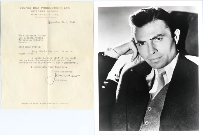 James Mason autograph