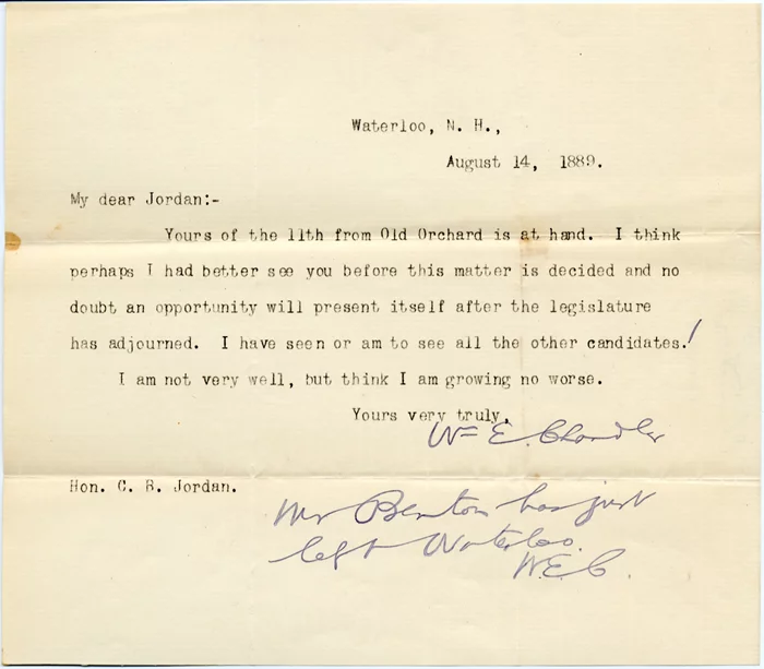 William E. Chandler autograph