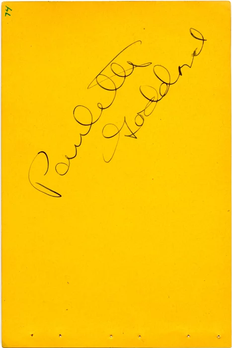 Paulette Goddard autograph