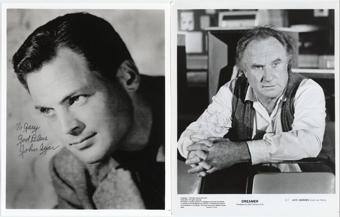 John Agar & Jack Warden autograph