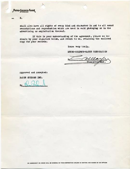Louis B. Mayer autograph