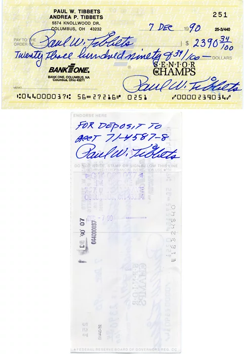 Paul W. Tibbets autograph